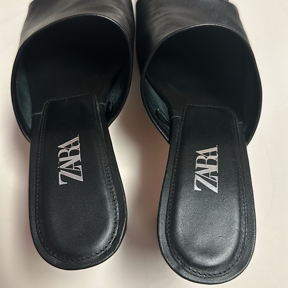 Zara Leather Black Heels - Picture 10 of 12